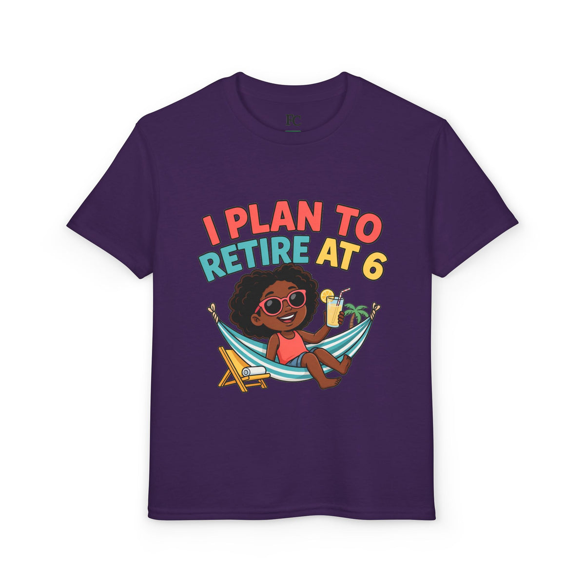 I PLAN TO RETIRE AT 6. Girls' Youth Tee | Funny Finance Kids Clothing
