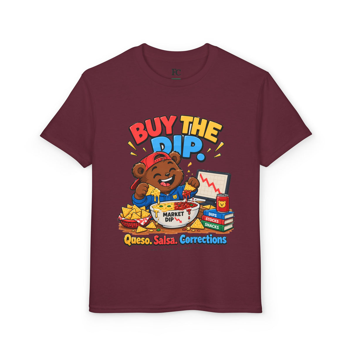 BUY THE DIP BEAR. Youth Tee | Funny Finance Kids Clothing