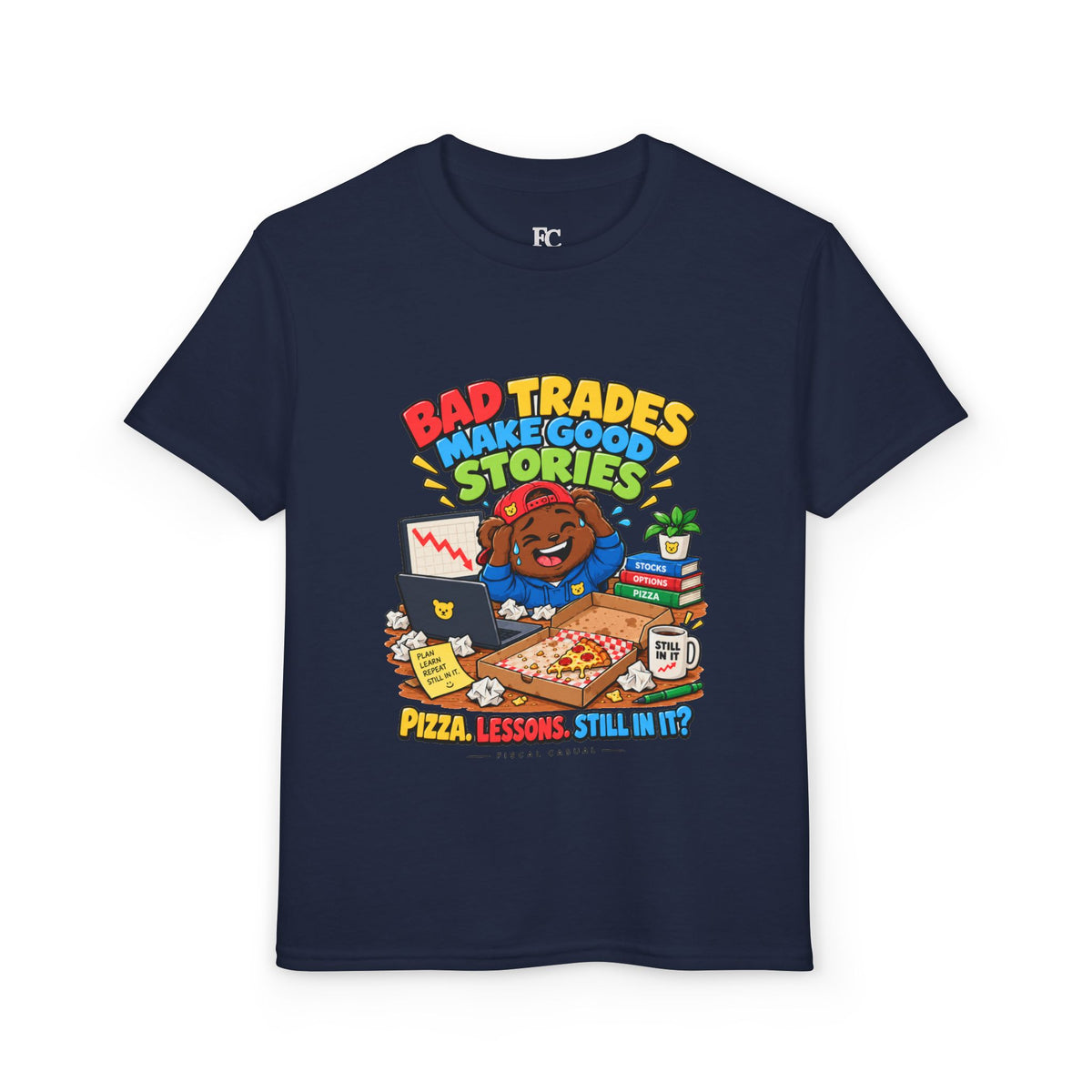 BEAR BAD TRADES. Youth Tee | Funny Finance Kids Clothing