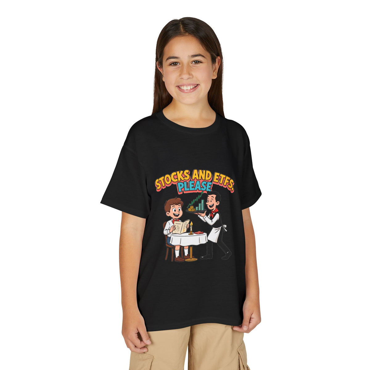 STOCKS AND ETFS, PLEASE. Boys' Youth Tee | Funny Finance Kids Clothing
