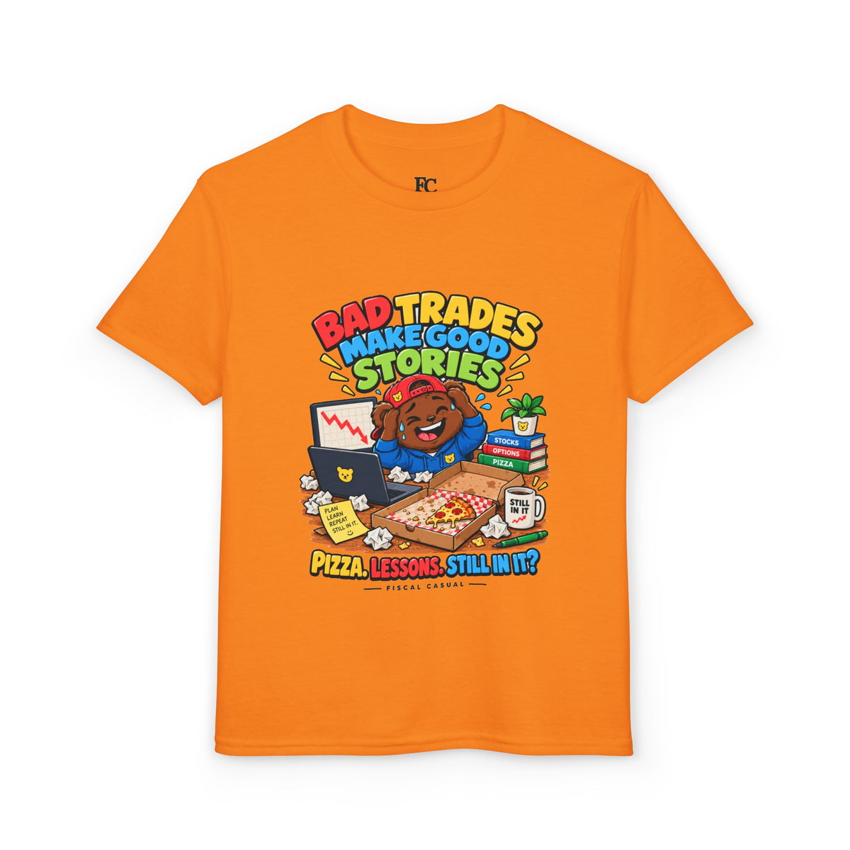 BEAR BAD TRADES. Youth Tee | Funny Finance Kids Clothing
