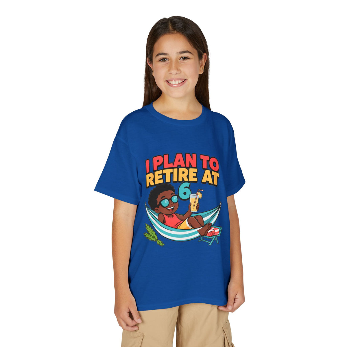 I PLAN TO RETIRE AT 6. Boys' Youth Tee | Funny Finance Kids Clothing