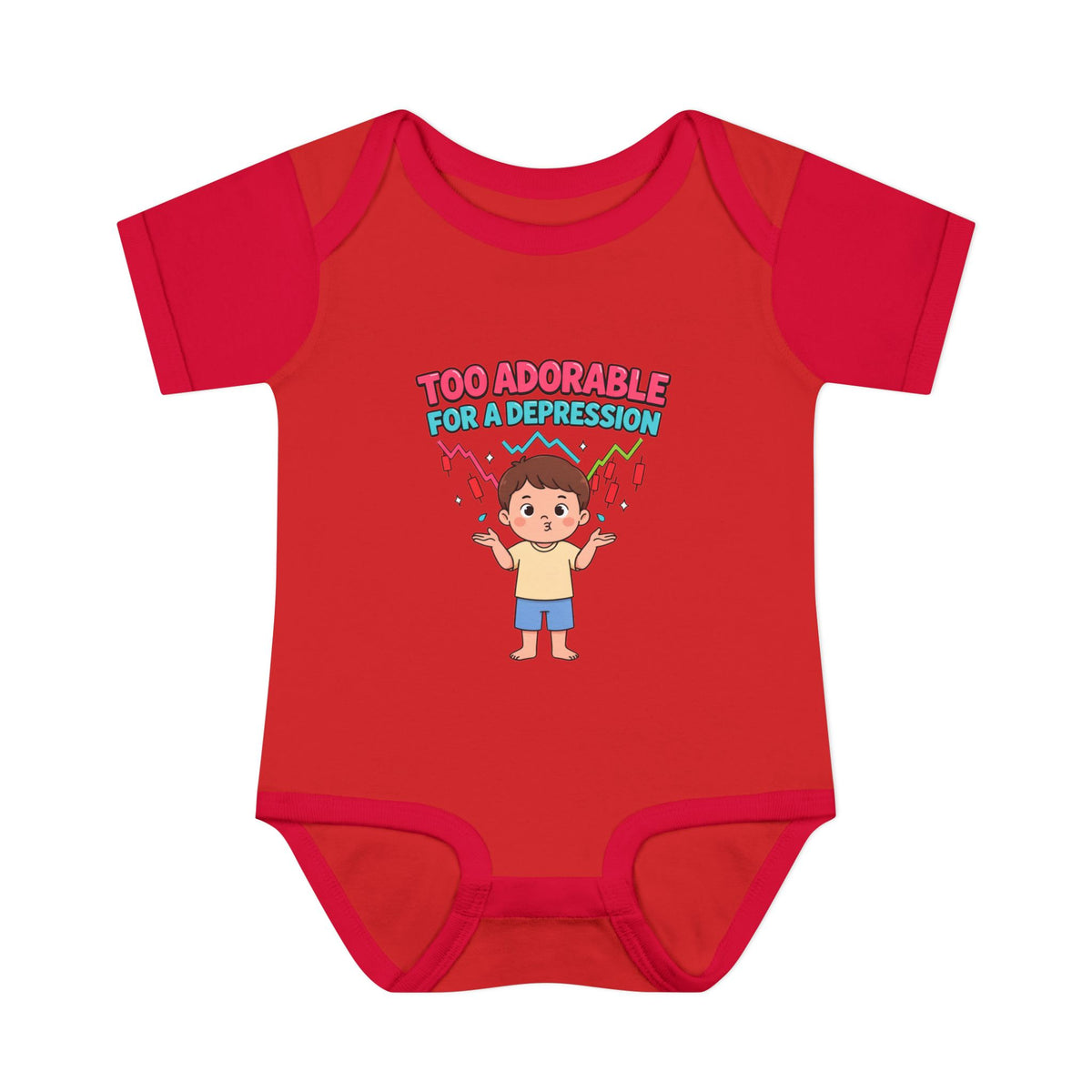 TOO ADORABLE FOR A DEPRESSION. Girls' Baby Bodysuit | Funny Finance Kids Clothing