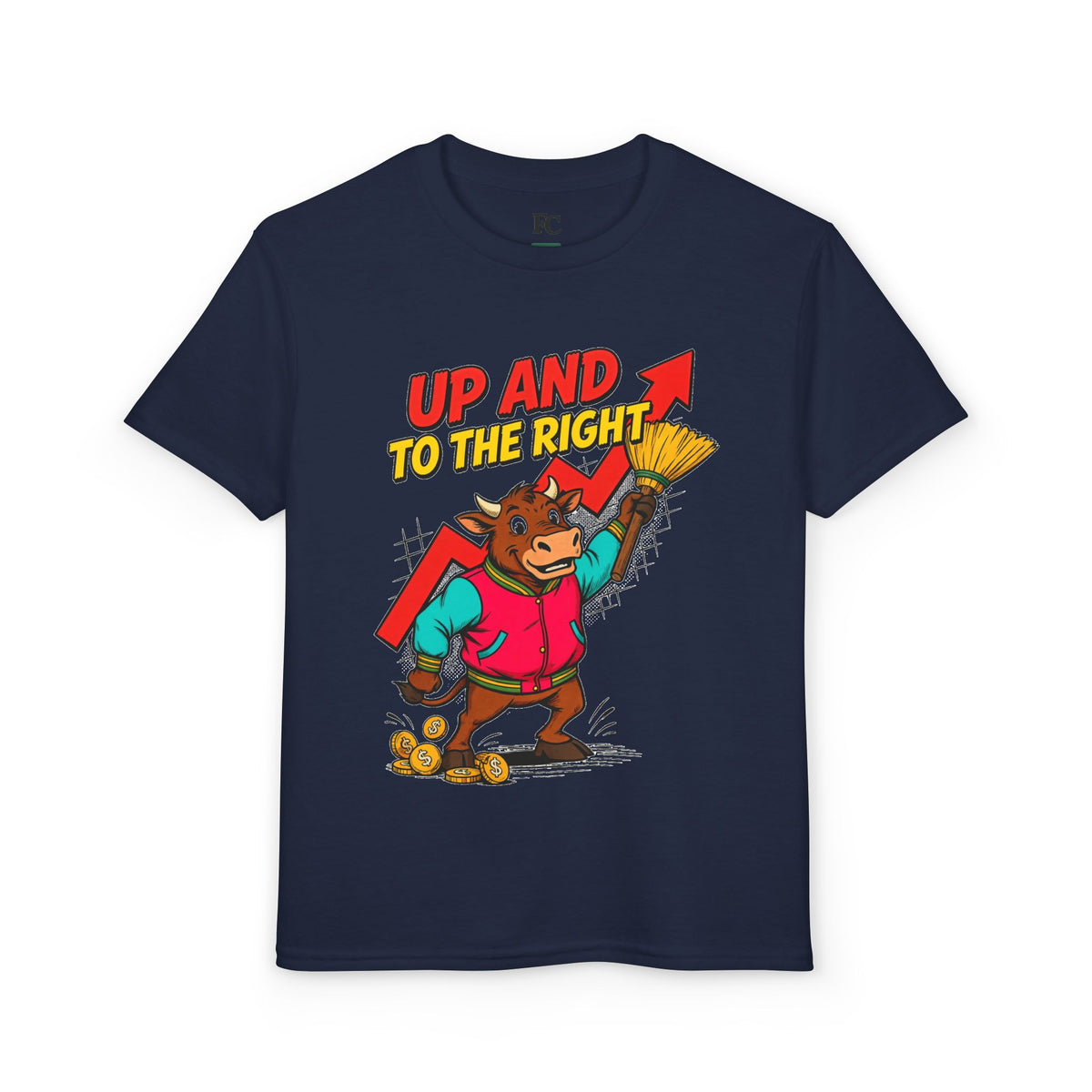 UP AND TO THE RIGHT. Youth Tee | Funny Finance Kids Clothing