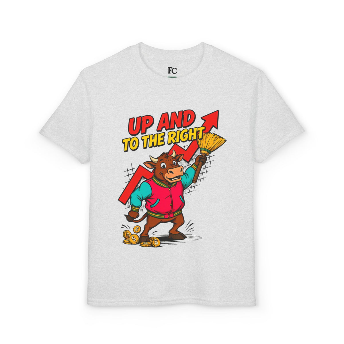UP AND TO THE RIGHT. Youth Tee | Funny Finance Kids Clothing