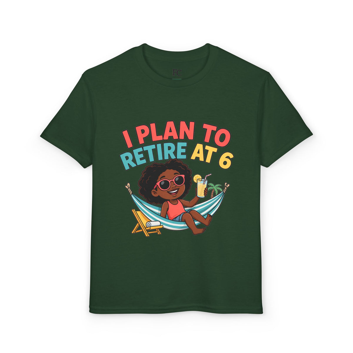 I PLAN TO RETIRE AT 6. Girls' Youth Tee | Funny Finance Kids Clothing