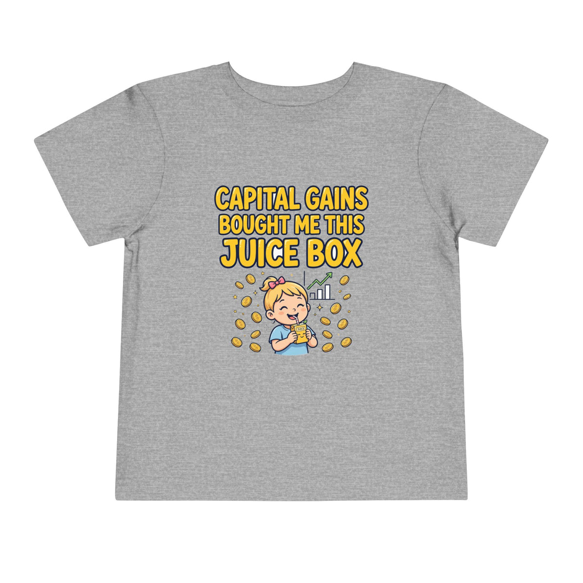 CAPITAL GAINS BOUGHT ME THIS JUICE BOX. Toddler Tee | Funny Finance Kids Clothing. Toddler Tee | Funny Finance Kids Clothing