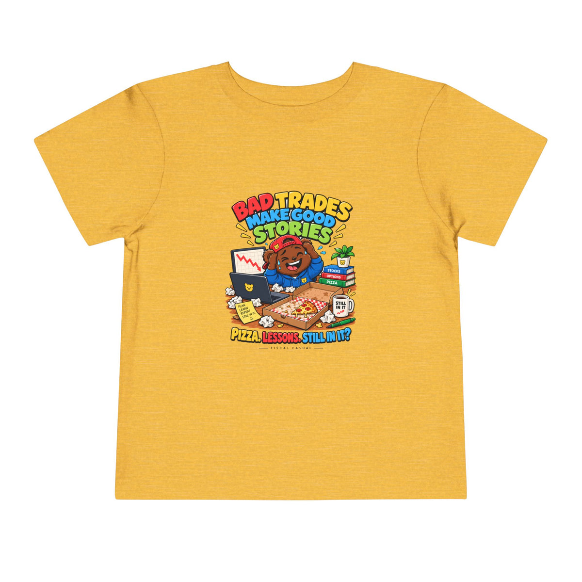 BEAR BAD TRADES. Toddler Tee | Funny Finance Kids Clothing