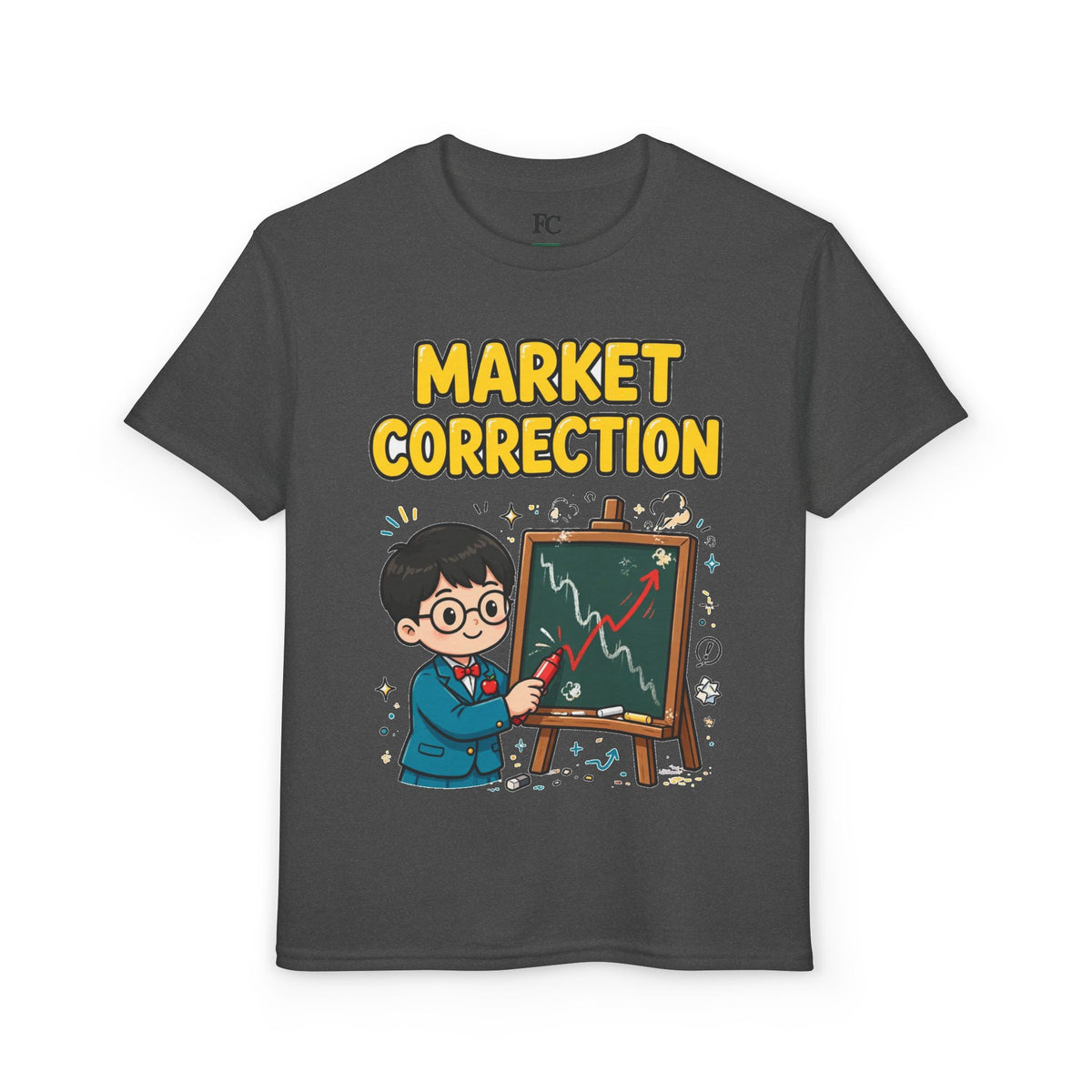 MARKET CORRECTION. Boys' Youth Tee | Funny Finance Kids Clothing