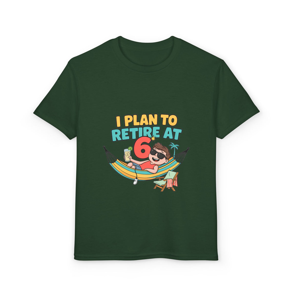 I PLAN TO RETIRE AT 6. Boys' Youth Tee | Funny Finance Kids Clothing