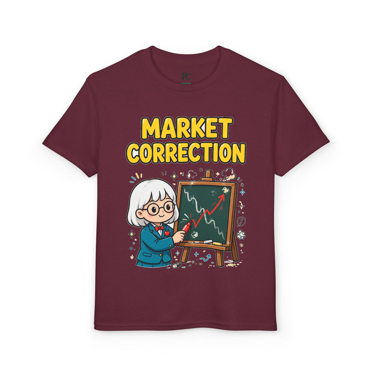 MARKET CORRECTION. Girls' Youth Tee | Funny Finance Kids Clothing
