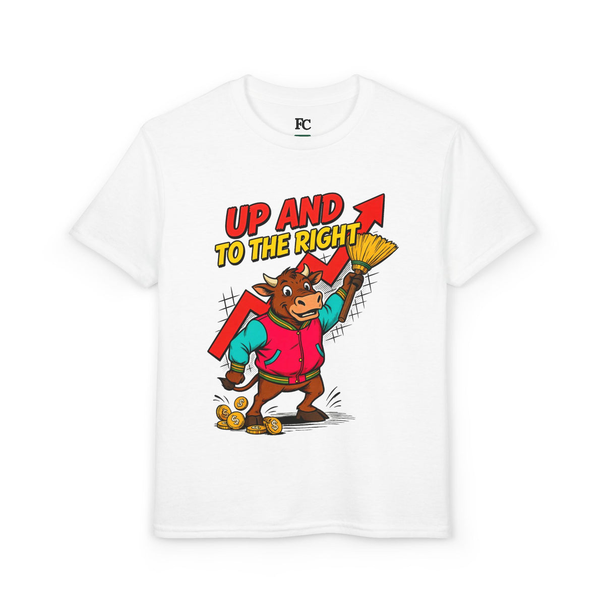 UP AND TO THE RIGHT. Youth Tee | Funny Finance Kids Clothing