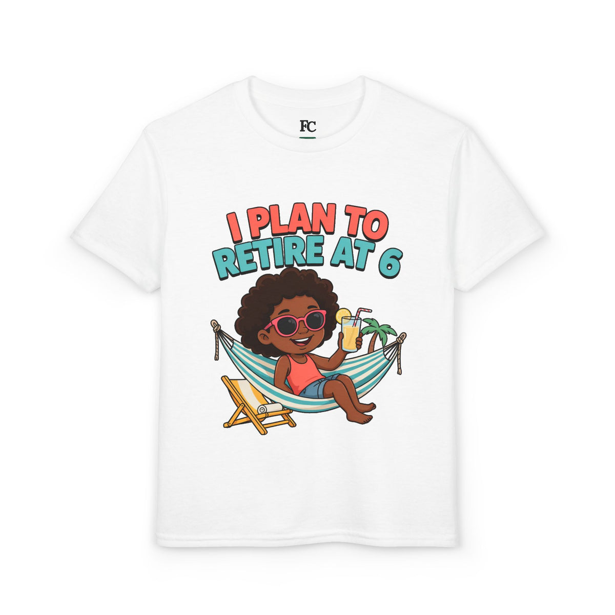 I PLAN TO RETIRE AT 6. Girls' Youth Tee | Funny Finance Kids Clothing