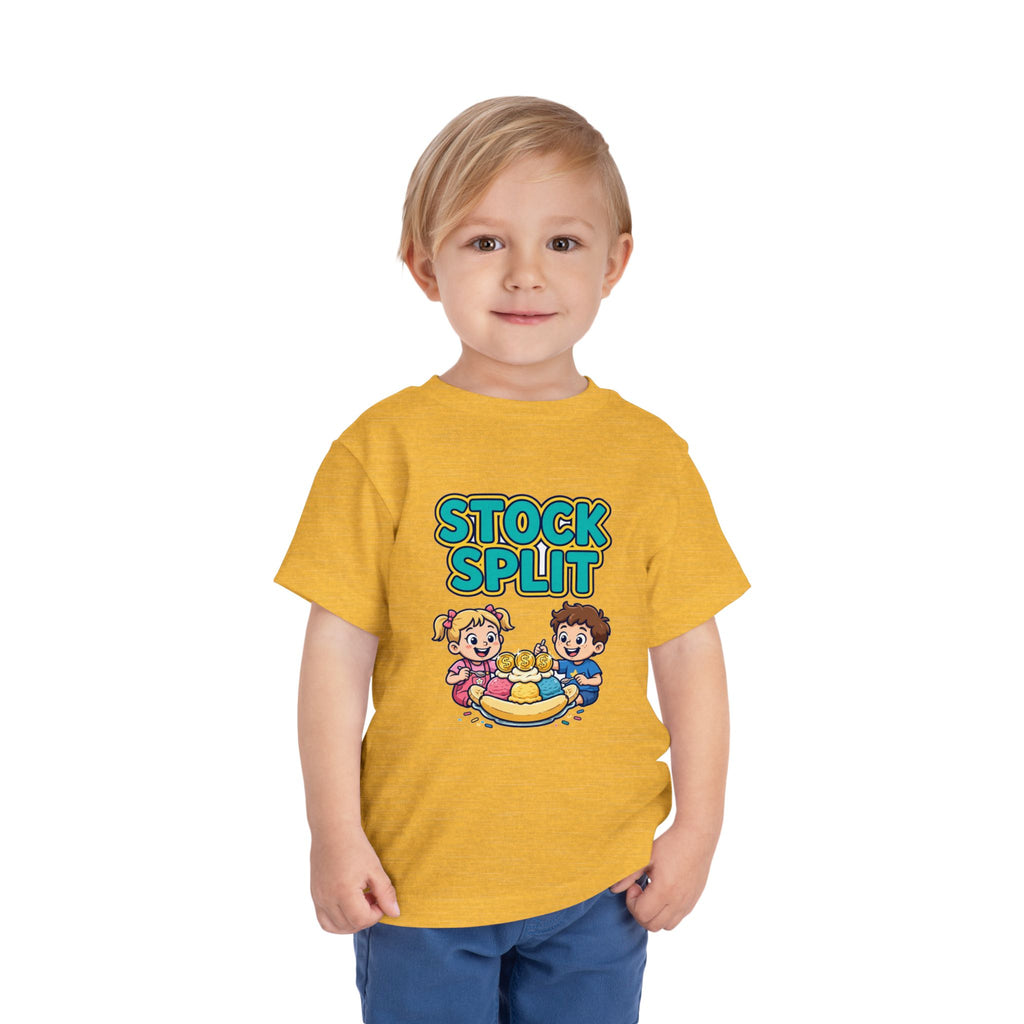 STOCK SPLIT. Girls' Toddler Tee | Funny Finance Kids Clothing