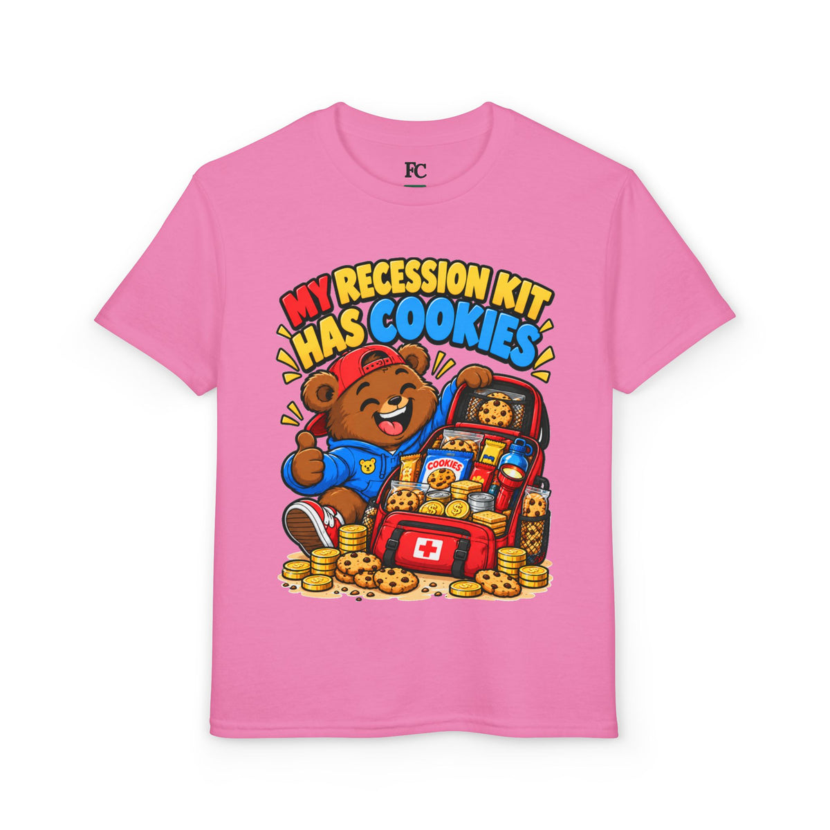 MY RECESSION KIT HAS COOKIES. Youth Tee | Funny Finance Kids Clothing