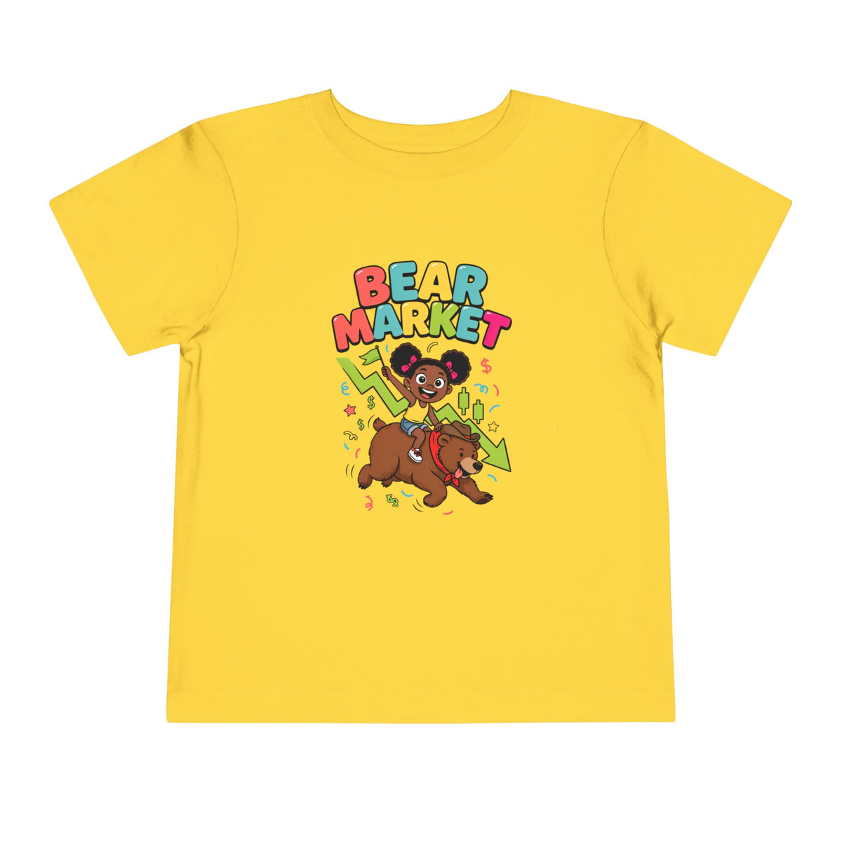 BEAR MARKET. Girls' Toddler Tee | Funny Finance Kids Clothing