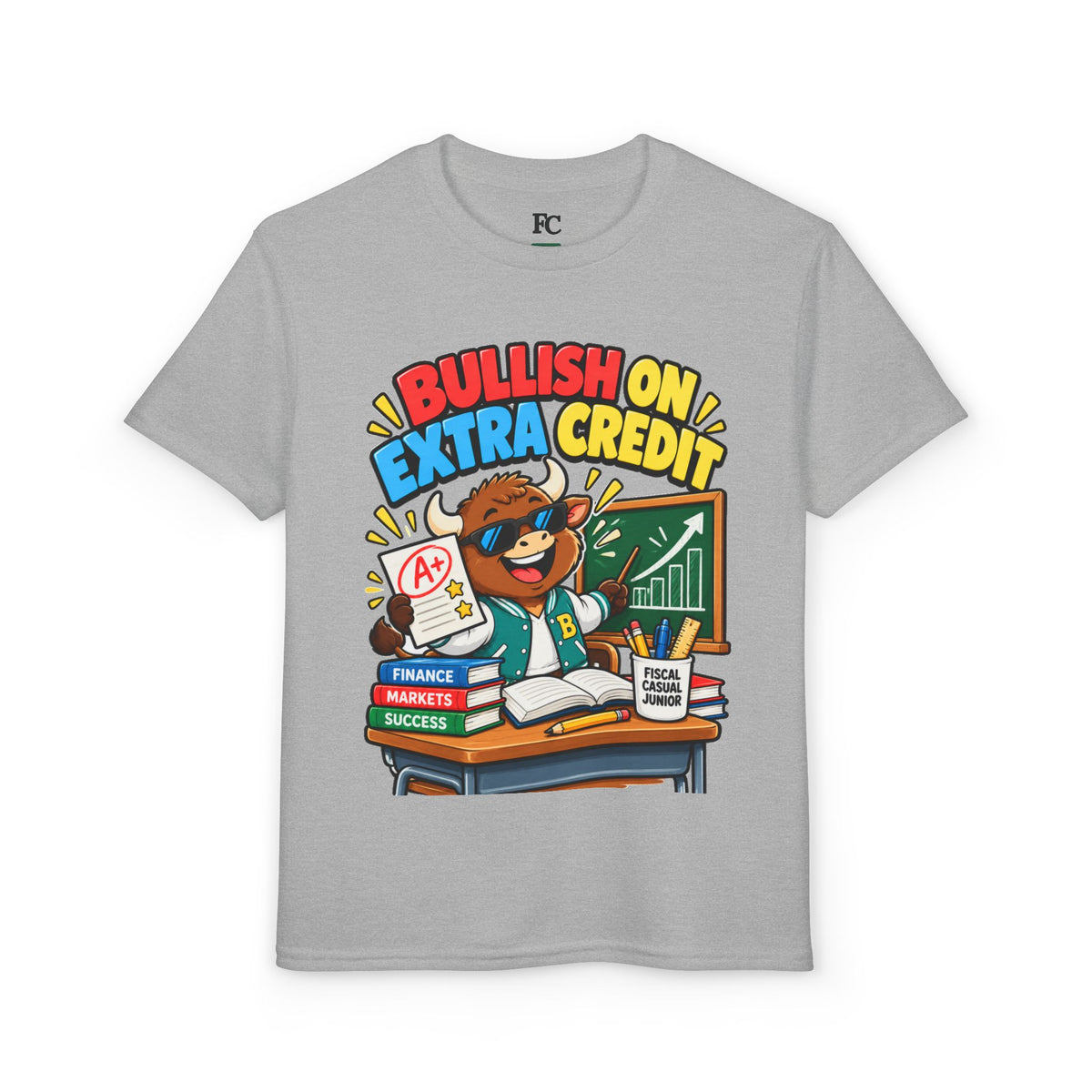 BULLISH ON EXTRA CREDIT. Youth Tee | Funny Finance Kids Clothing