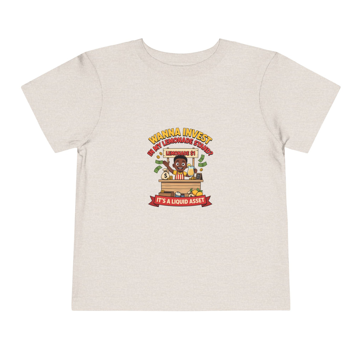 WANNA INVEST IN MY LEMONADE STAND? IT'S A LIQUID ASSET. Boys' Toddler Tee | Funny Finance Kids Clothing