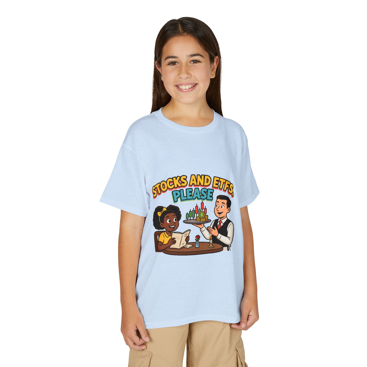 STOCKS AND ETFS, PLEASE. Girls' Youth Tee | Funny Finance Kids Clothing