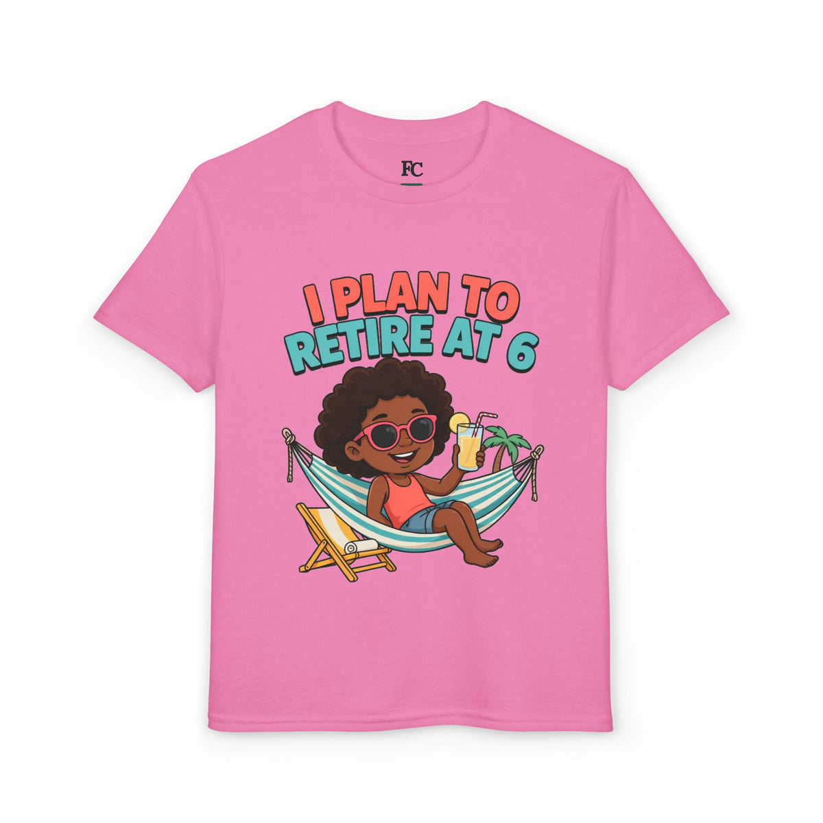 I PLAN TO RETIRE AT 6. Girls' Youth Tee | Funny Finance Kids Clothing