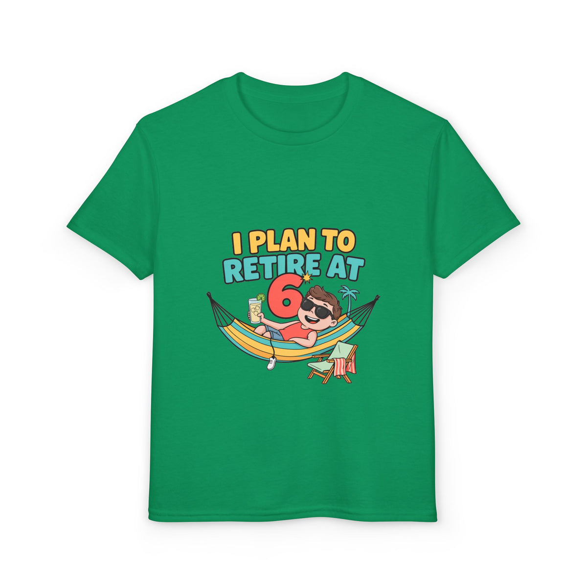 I PLAN TO RETIRE AT 6. Boys' Youth Tee | Funny Finance Kids Clothing