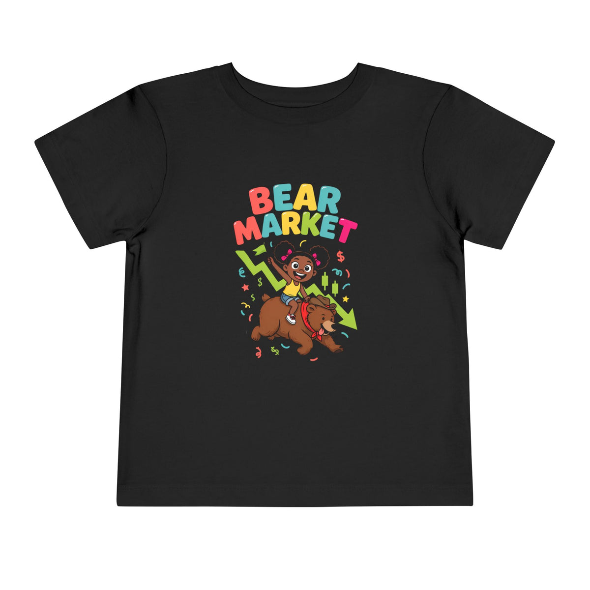 BEAR MARKET. Girls' Toddler Tee | Funny Finance Kids Clothing