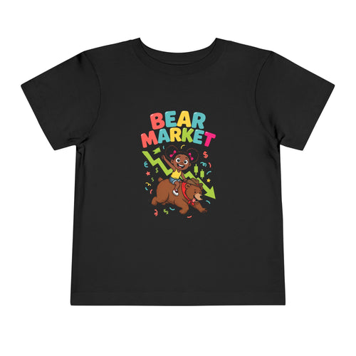 BEAR MARKET. Girls' Toddler Tee | Funny Finance Kids Clothing