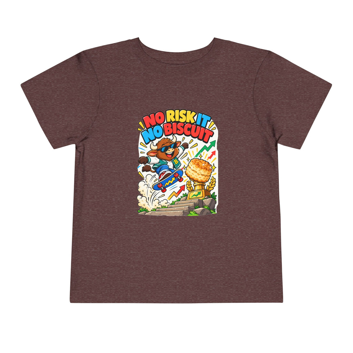 NO RISK IT NO BISCUIT. Toddler Tee | Funny Finance Kids Clothing