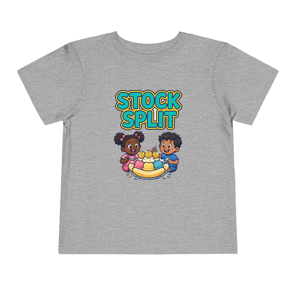 STOCK SPLIT. Girls' Toddler Tee | Funny Finance Kids Clothing