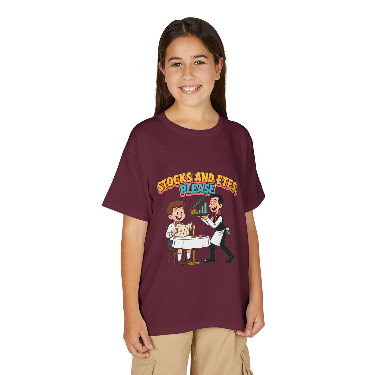STOCKS AND ETFS, PLEASE. Boys' Youth Tee | Funny Finance Kids Clothing
