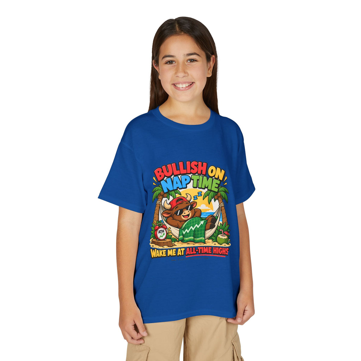 BULL NAP TIME. Youth Tee | Funny Finance Kids Clothing