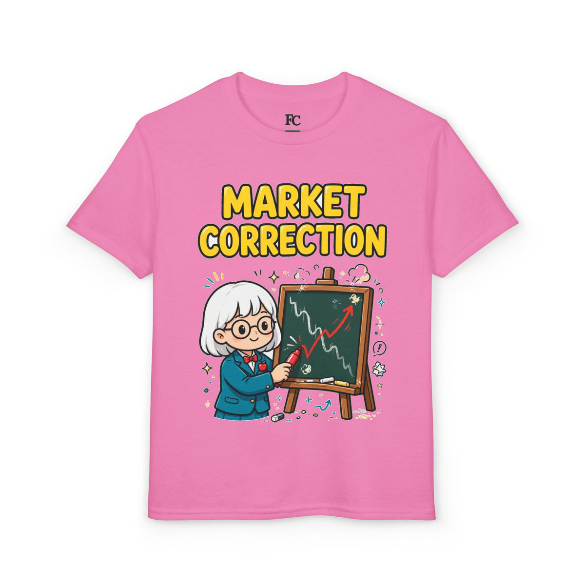 MARKET CORRECTION. Girls' Youth Tee | Funny Finance Kids Clothing