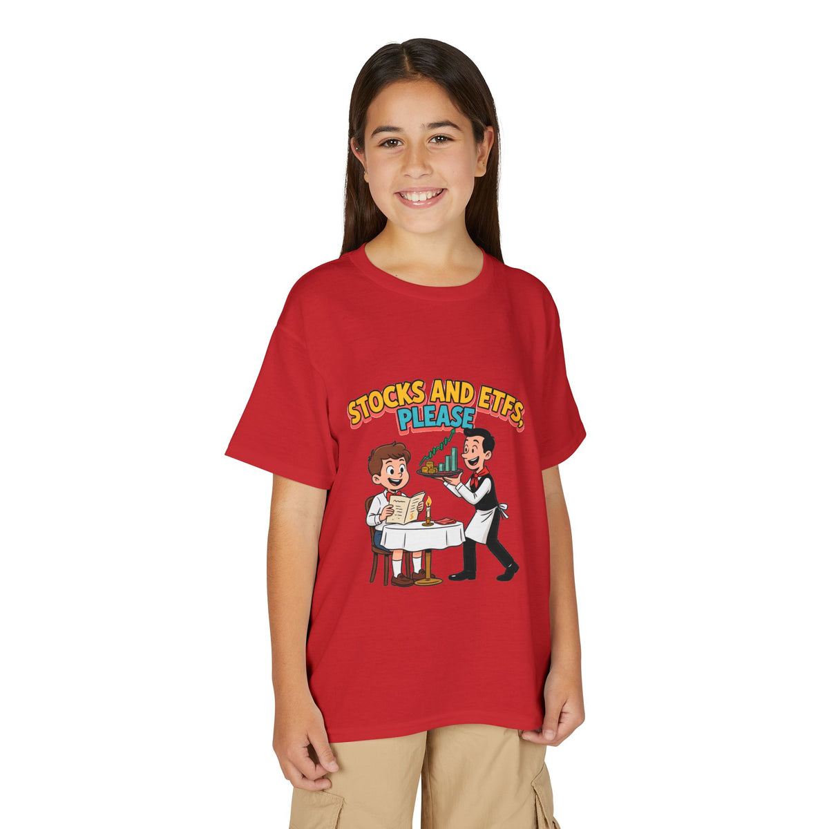 STOCKS AND ETFS, PLEASE. Boys' Youth Tee | Funny Finance Kids Clothing