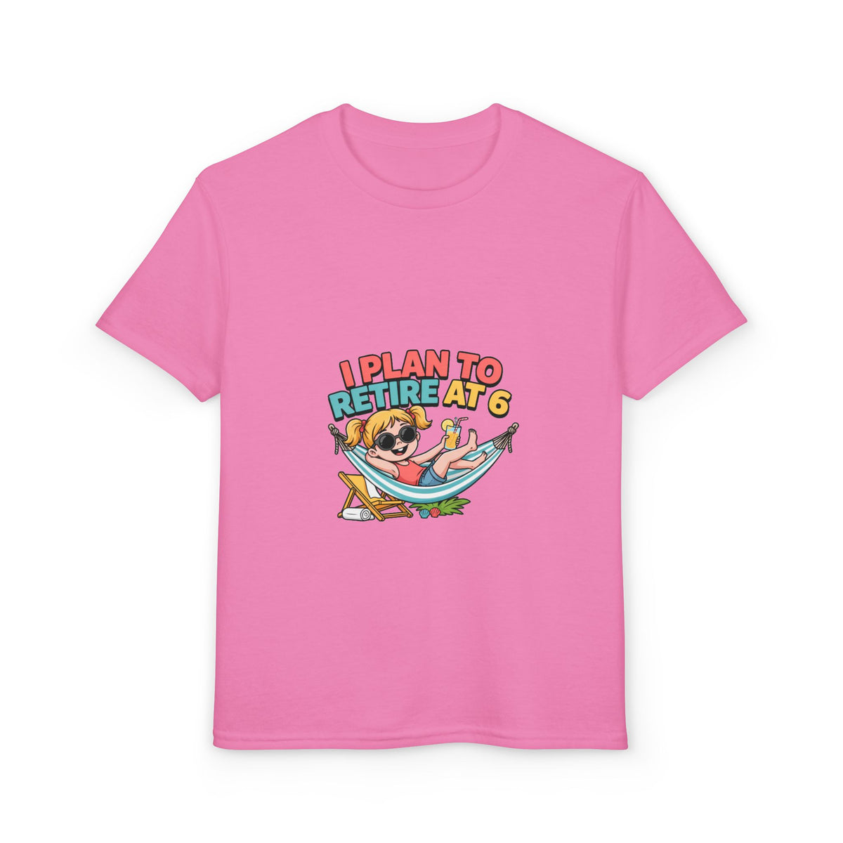I PLAN TO RETIRE AT 6. Girls' Youth Tee | Funny Finance Kids Clothing