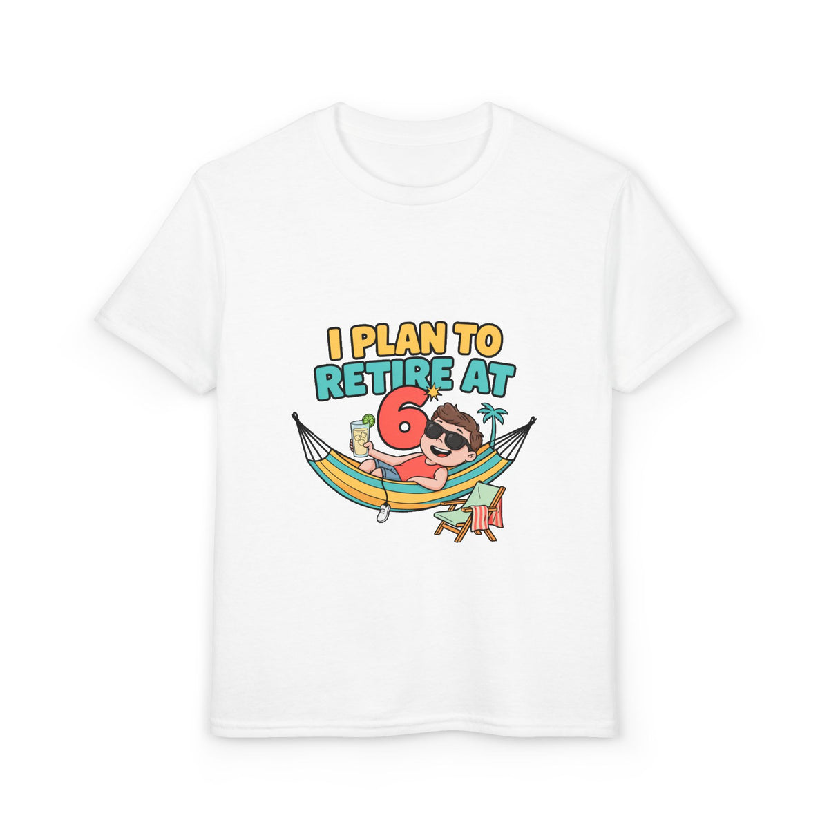 I PLAN TO RETIRE AT 6. Boys' Youth Tee | Funny Finance Kids Clothing