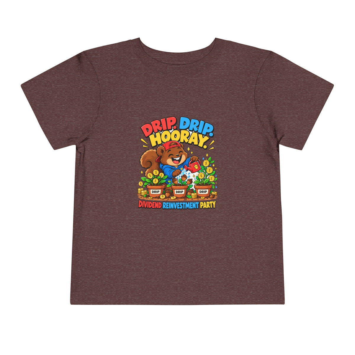 SQUIRREL DIVIDEND PARTY. Toddler Tee | Funny Finance Kids Clothing