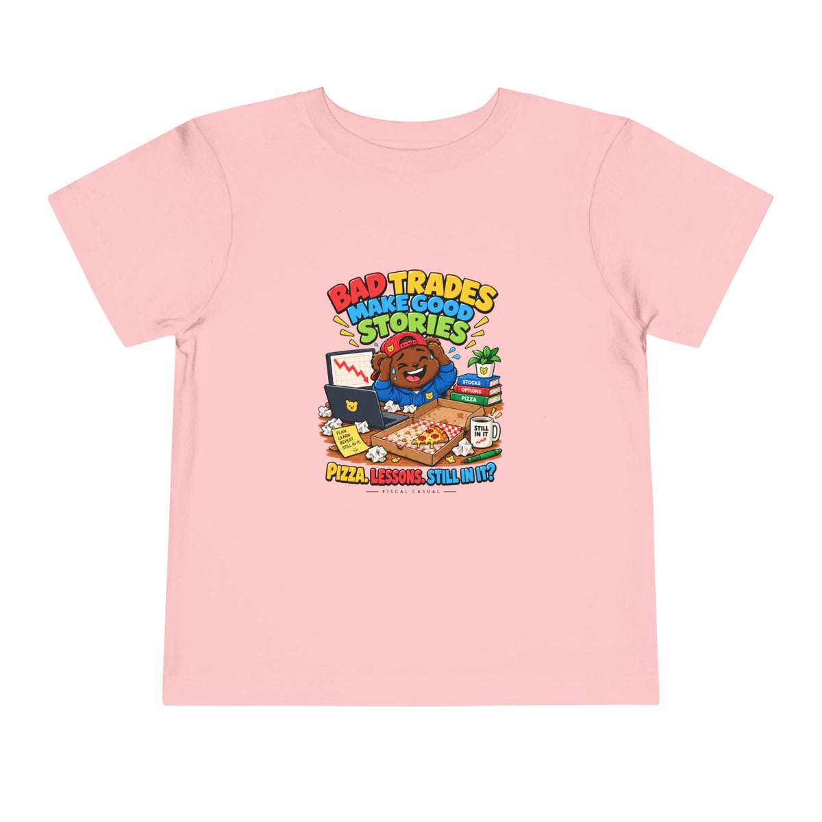 BEAR BAD TRADES. Toddler Tee | Funny Finance Kids Clothing