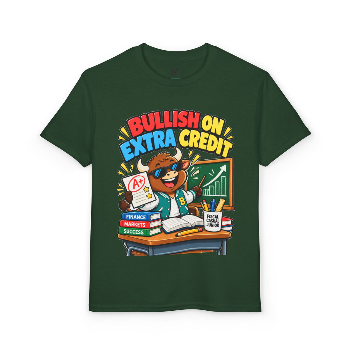 BULLISH ON EXTRA CREDIT. Youth Tee | Funny Finance Kids Clothing