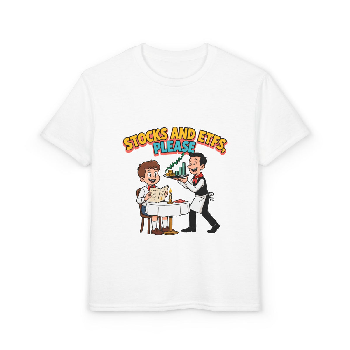 STOCKS AND ETFS, PLEASE. Boys' Youth Tee | Funny Finance Kids Clothing