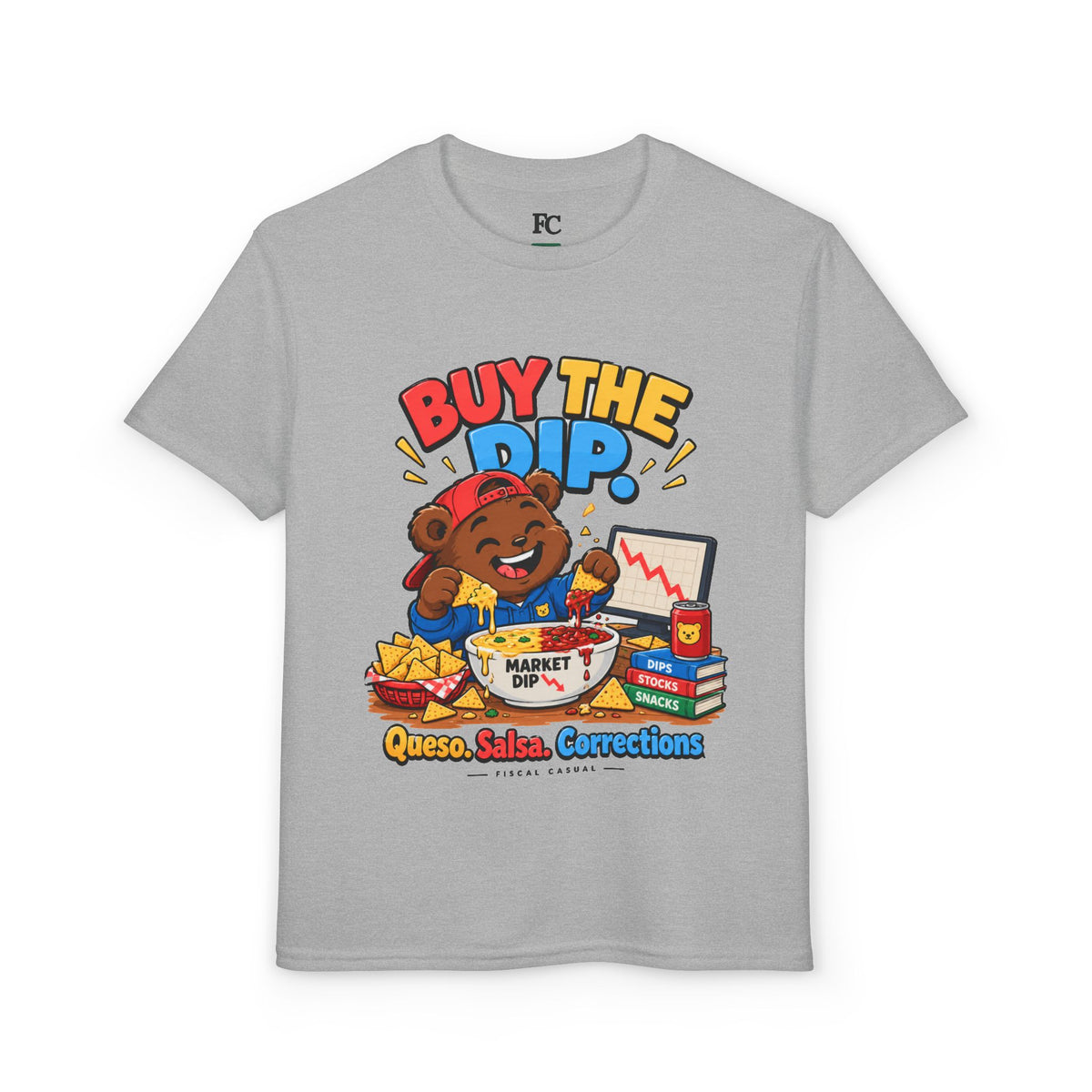 BUY THE DIP BEAR. Youth Tee | Funny Finance Kids Clothing