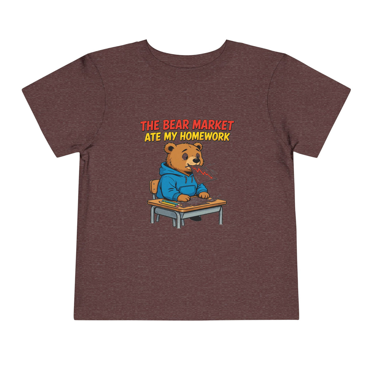 THE BEAR MARKET ATE MY HOMEWORK. Toddler Tee | Funny Finance Kids Clothing