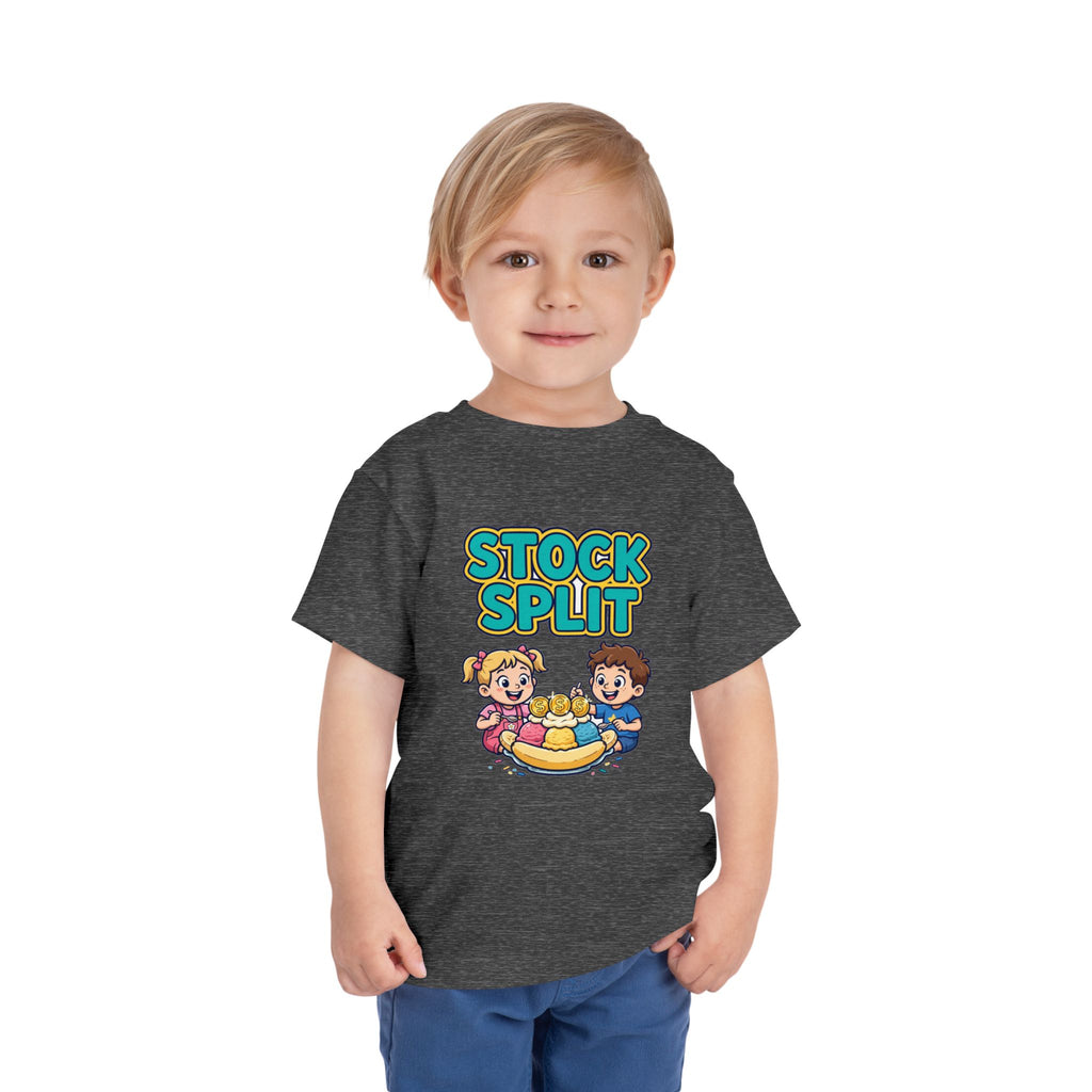 STOCK SPLIT. Girls' Toddler Tee | Funny Finance Kids Clothing