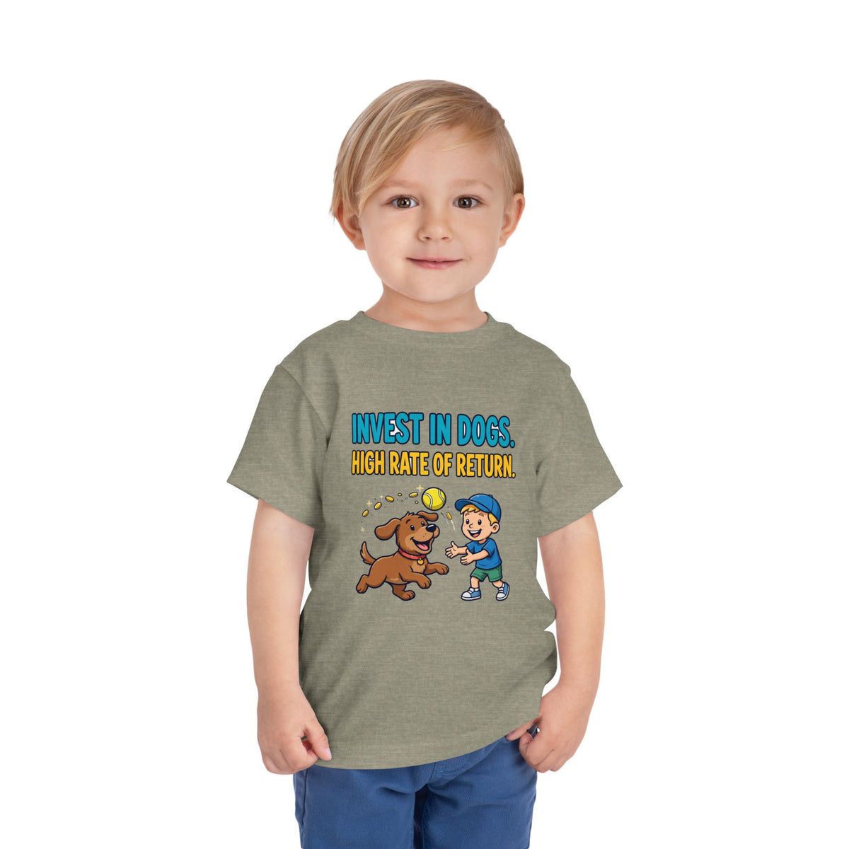 INVEST IN DOGS. HIGH RATE OF RETURN. Boys' Toddler Tee | Funny Finance Kids Clothing