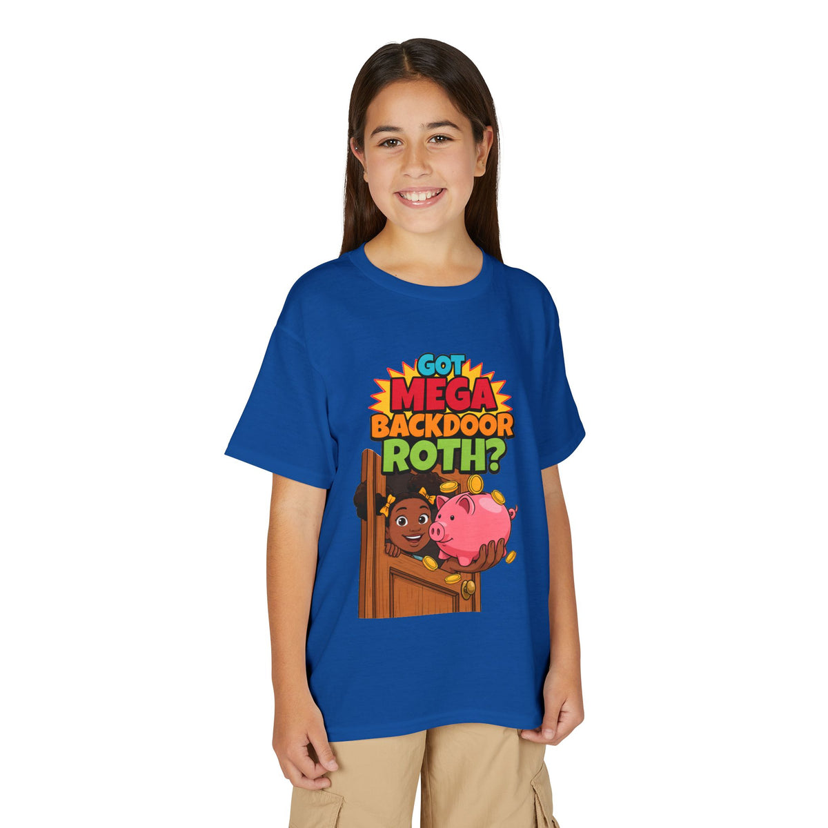 GOT MEGA BACKDOOR ROTH?. Girls' Youth Tee | Funny Finance Kids Clothing