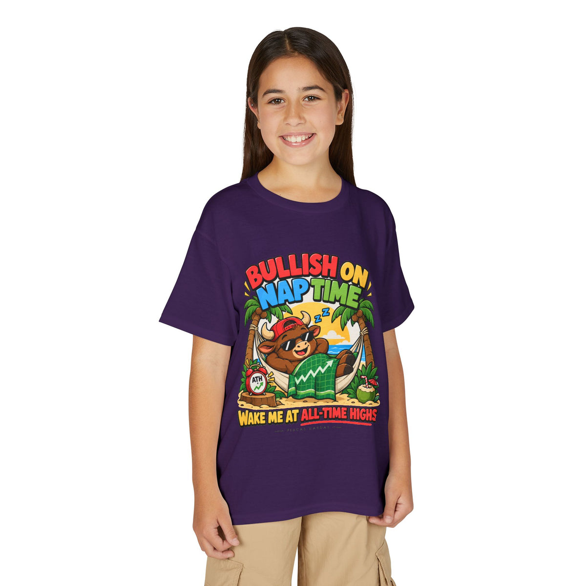 BULL NAP TIME. Youth Tee | Funny Finance Kids Clothing