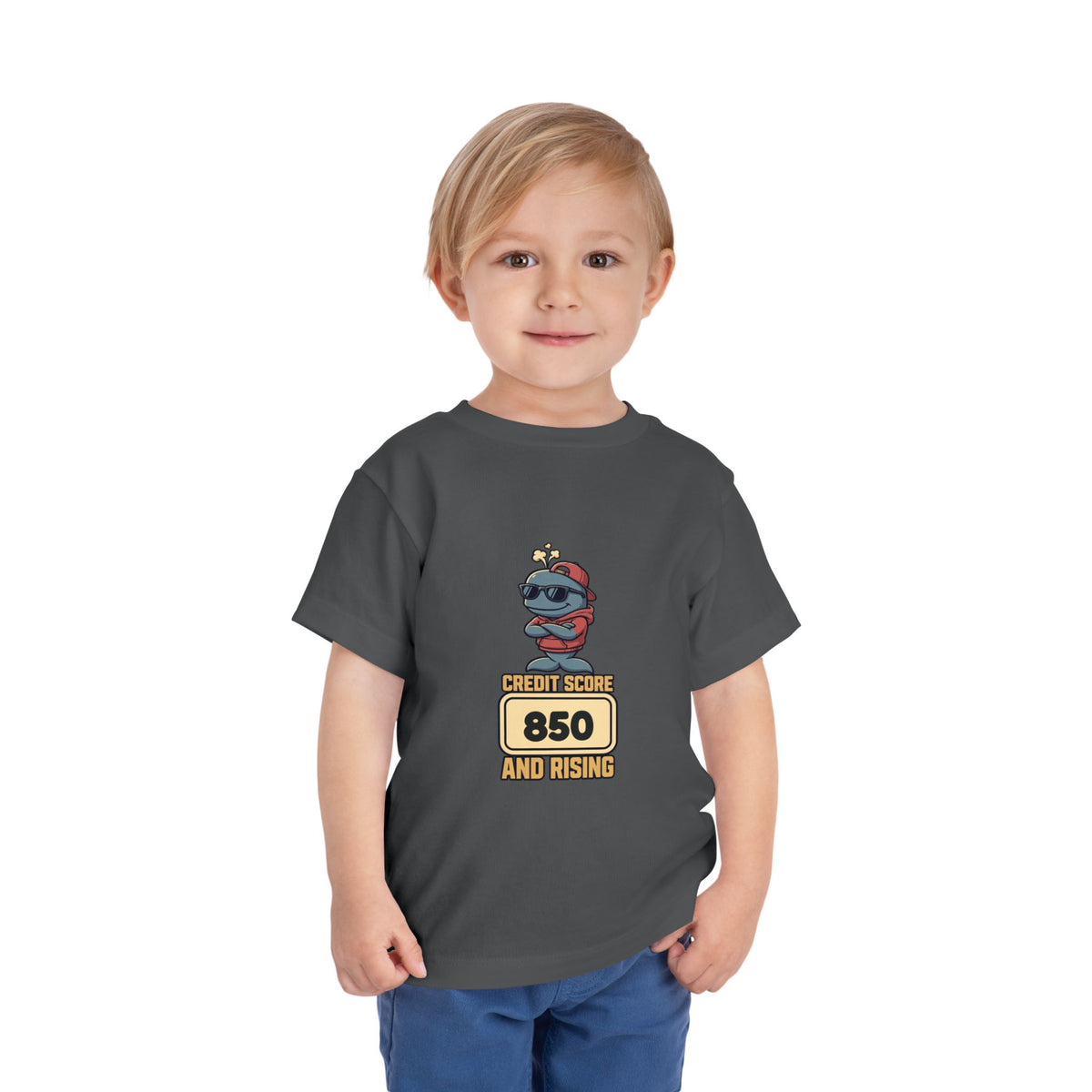 CREDIT SCORE: [SCORE] AND RISING. Toddler Tee | Personalized Funny Finance Kids Shirt