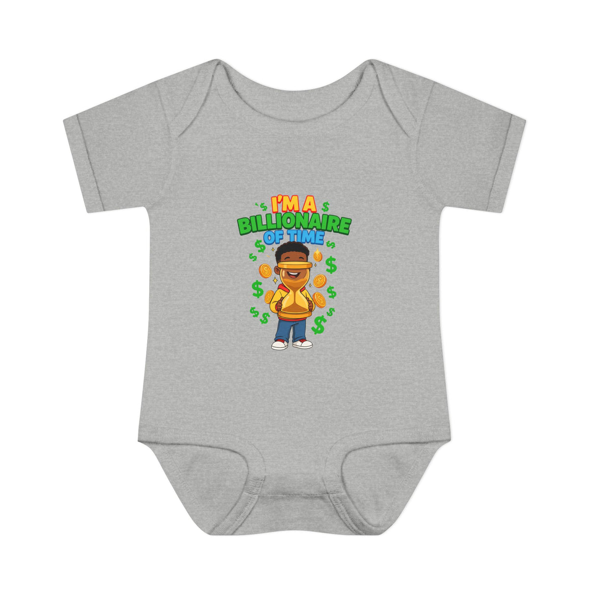 I'M A BILLIONAIRE OF TIME. Girls' Baby Bodysuit | Funny Finance Kids Clothing