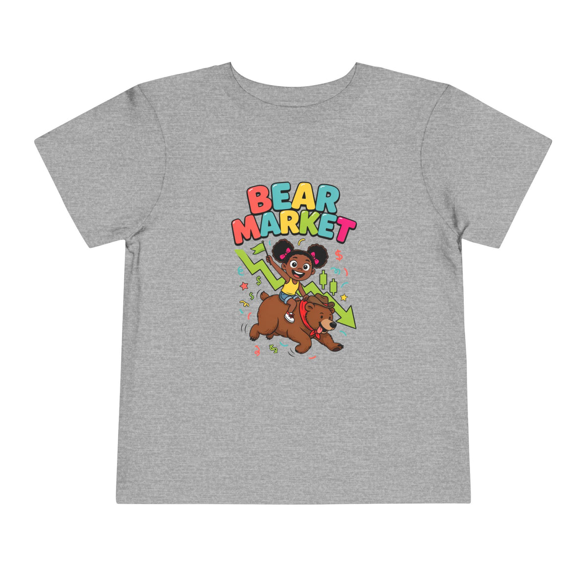 BEAR MARKET. Girls' Toddler Tee | Funny Finance Kids Clothing