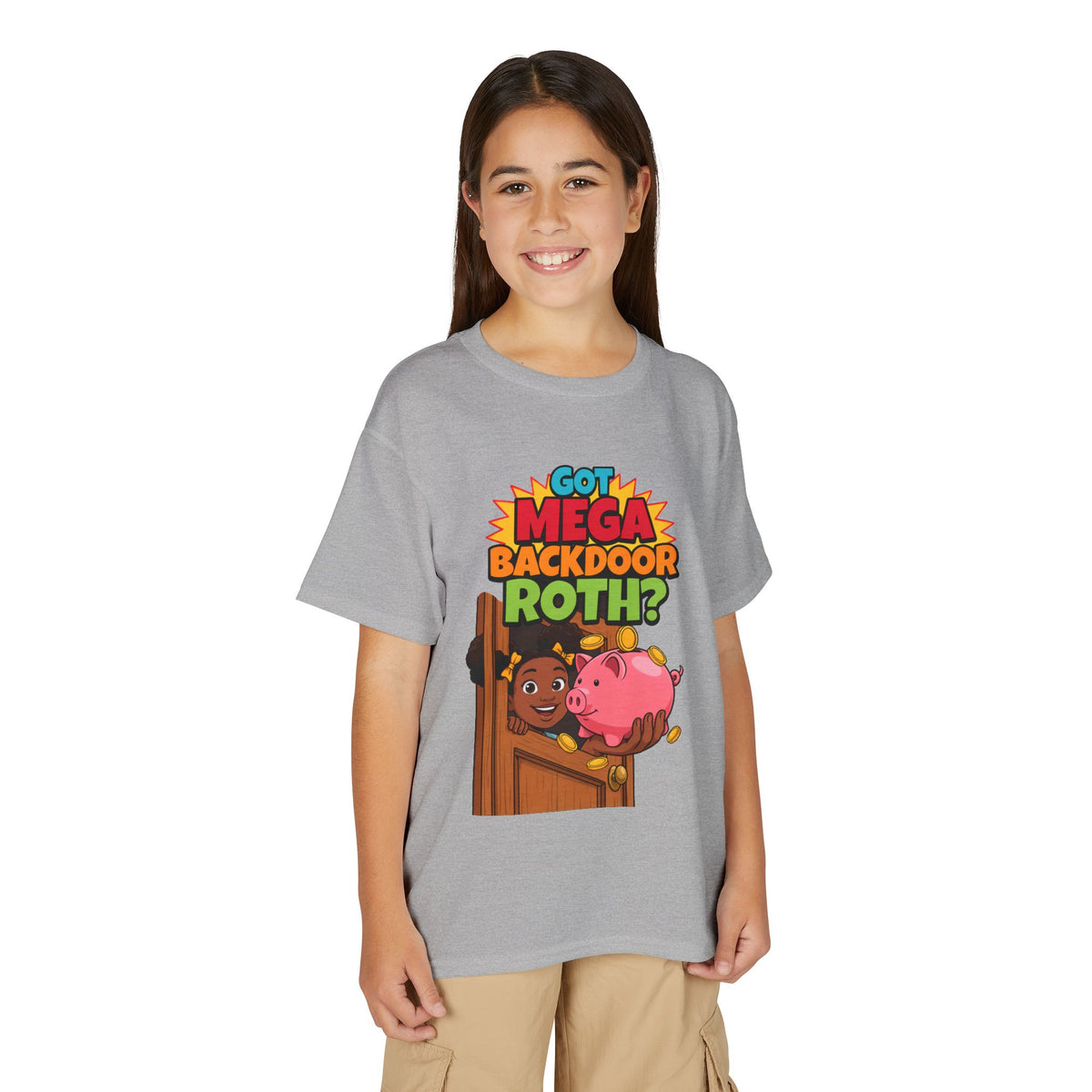 GOT MEGA BACKDOOR ROTH?. Girls' Youth Tee | Funny Finance Kids Clothing