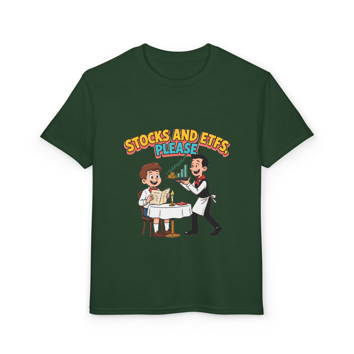 STOCKS AND ETFS, PLEASE. Boys' Youth Tee | Funny Finance Kids Clothing